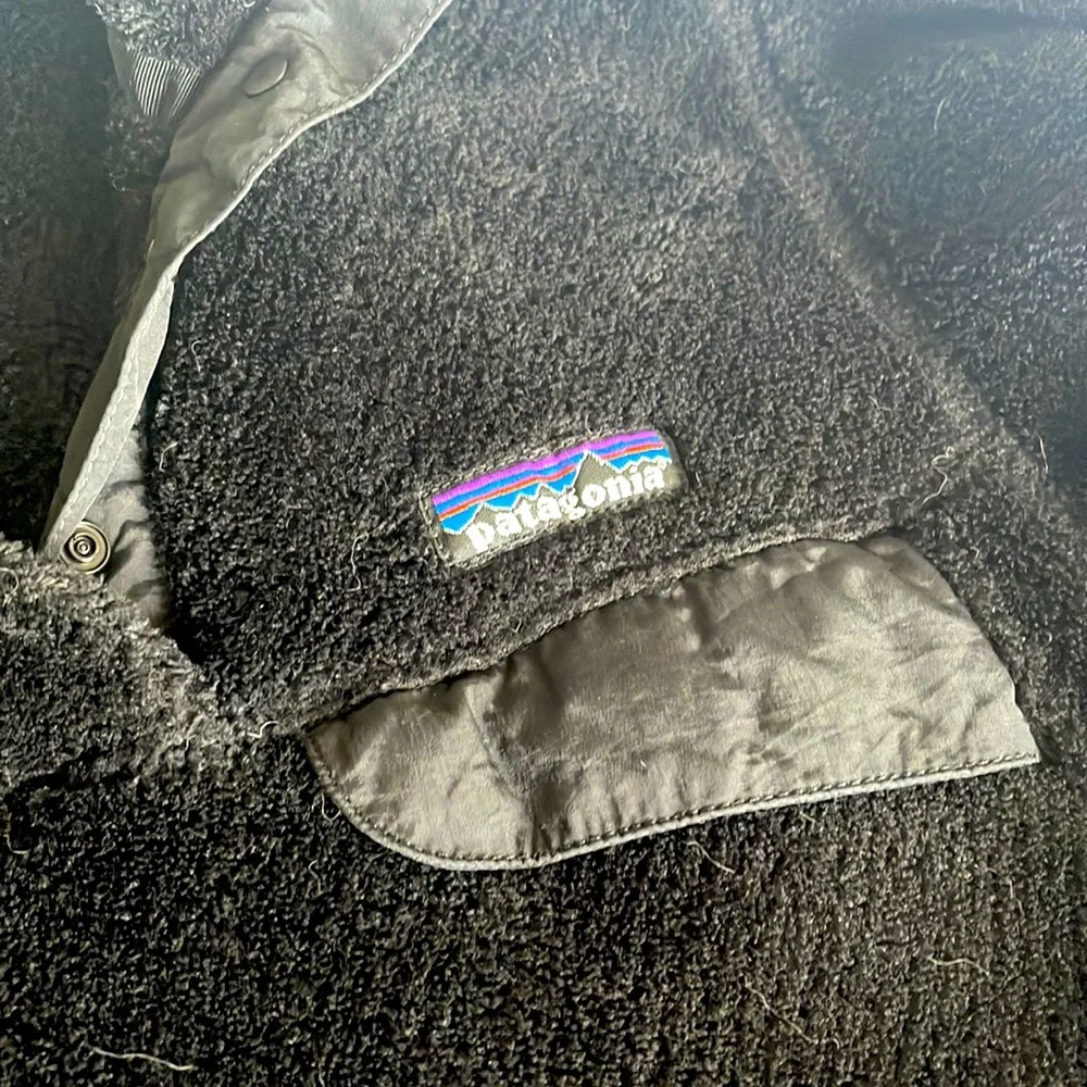 Black Patagonia Fleece Button Neck Pullover - Picture 4 of 4